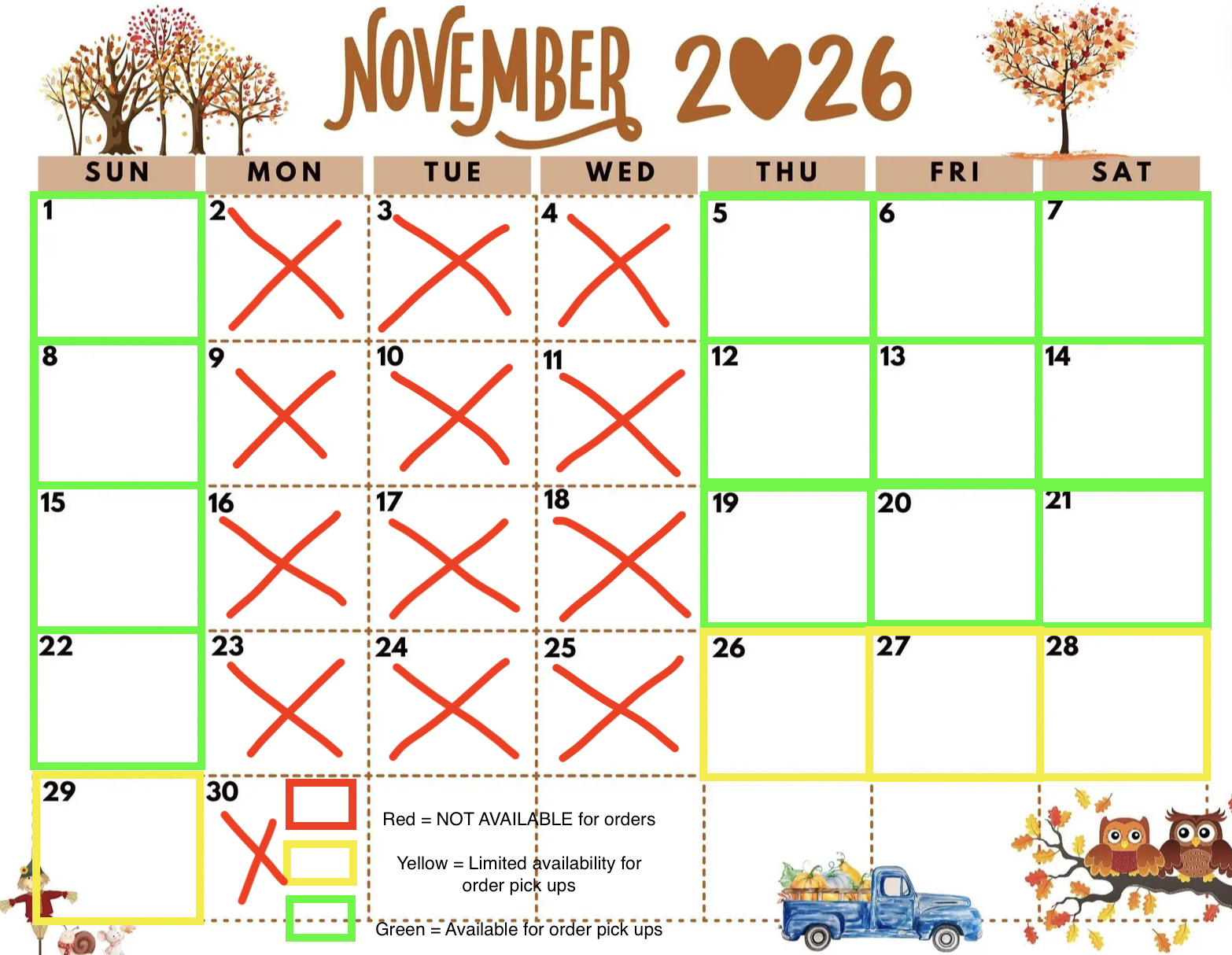 November 2026 Availability