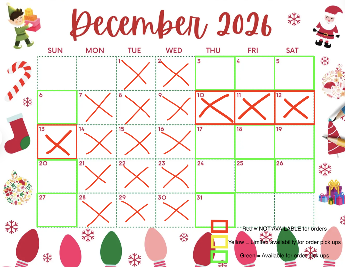 December 2026 Availability 